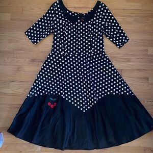 Collectif x ModCloth Black and White Polka Dot Swing Dress